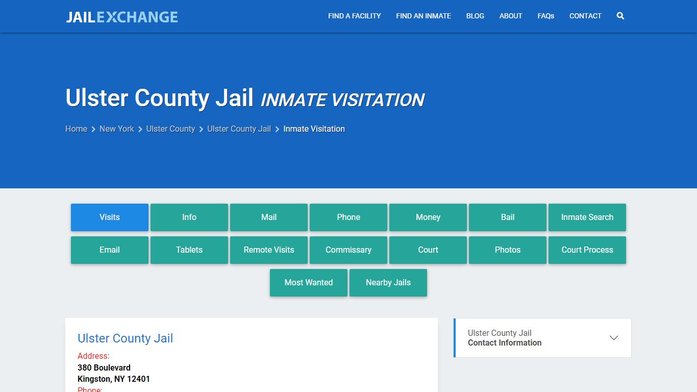 Inmate Visitation - Ulster County Jail, NY - Jail Exchange