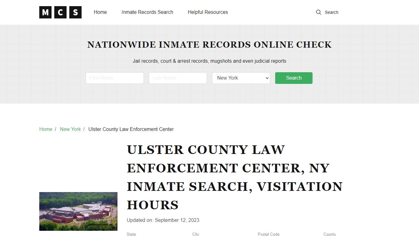 Ulster County, NY Jail Inmates Search, Visitation Rules